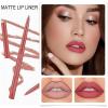 DENESTUP 12 Colors Lip Liner Combo, Matte Lipstick Lip Liner Set, long-lasting Lip Pencil Waterproof & Non-Stick Cup, Smooth Texture High Pigmented Natural Lip Pen Makeup Gift view 2