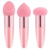 3 Pcs Makeup Foundation Sponge Pink Makeup Sponge Cosmetic Powder Puff Concealer Face Brush with Handle Applicator Brush view 1