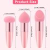 3 Pcs Makeup Foundation Sponge Pink Makeup Sponge Cosmetic Powder Puff Concealer Face Brush with Handle Applicator Brush view 3
