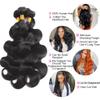 12A Brazilian Body Wave Human Hair 4 Bundles 24 26 28 30Inch 100% Unprocessed Brazilian Virgin Human Hair Weave Bundles Body Wave Hair Extensions Natural Color view 2