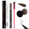 Anjoize Eyebrow, 2023 New 4D Hair Stroke Brow Stamp Brush, 4D Laminated Brow Home-Grooming Kit, Anjoize Eyebrow Pen With Eyebrow Gel (Gray Brown) view 1