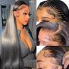 0.10mm Ultra-thin Lace Front Wigs Straight Human Hair Wigs 180% Density Pre Cut 13x4 Real HD Lace Human Hair Wigs Natural Hairline Glueless Wig Pre Plukced Bleached Knots Natural Color 16 Inch view 1