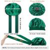 Satin Bonnet for Women Silk Bonnets for Sleeping Curly Hair Bonnet with Elastic Tie Band Reversible Double Layer Sleep Cap Hair Wrap (Black + Green) view 3