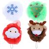 POPETPOP 4 Pcs Christmas Exfoliating Loofah Bath Balls, Creative Christmas Style Body Scrubber, Santa Claus Shower Sponge, Body Scrubber Exfoliator for Kids Women Gentle Cleansing view 1