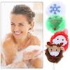 POPETPOP 4 Pcs Christmas Exfoliating Loofah Bath Balls, Creative Christmas Style Body Scrubber, Santa Claus Shower Sponge, Body Scrubber Exfoliator for Kids Women Gentle Cleansing view 2