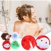 POPETPOP 4 Pcs Christmas Exfoliating Loofah Bath Balls, Creative Christmas Style Body Scrubber, Santa Claus Shower Sponge, Body Scrubber Exfoliator for Kids Women Gentle Cleansing view 3