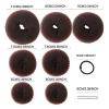 Bun Donut Set - Brown Bun Maker with 7 Bun Donuts, 10 Pins, 5 Elastic Bands & Bun Shaper for Professional Styling view 4