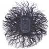 Fluffy Curly Human Hair One Piece Two Clips Clip in Hair Toppers with Thinning Hair for Hair Loss for Woman 7x10cm/2.8x3,9inch Hairpiece Hand Tied (Natural color,20cm/8inch) view 4