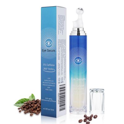 Paminify 5% Caffeine Eye Serum with 360 Massage Rollerball Topper,Caffeine Eye Cream for Dark Circles,Wrinkles,Puffiness and Fine Lines,Under Eye Roller Cream Eye Bags Treatment for Women and Men