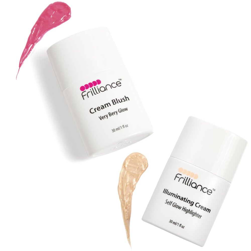 Frilliance Cheek Duo, Very Berry Glow, Illuminating Highlighter Tint, Cruelty Free Hypoallergenic for Teens of All Skin Types