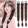 16 Inch Long Braided Ponytail Extension with Hair Tie, Natural Soft Synthetic Hair Piece for Women Daily Wear(Brown&Black) view 2