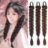 16 Inch Long Braided Ponytail Extension with Hair Tie, Natural Soft Synthetic Hair Piece for Women Daily Wear(Brown&Black) view 3