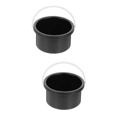 LALAFINA 2pcs Aluminum Wax Melting Bowl Non-stick Inner Pot for Hair Removal Compact Design for Easy Storage Black Wax Melting Accessory for Professionals