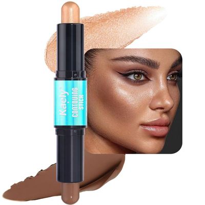 evpct 2in1 Face Shaping & Contouring Stick Cream Contour Concealer Bronzer Stick Makeup Kit for Beginner Face Highlighter Makeup Stick contorno maquillaje de maquillaje profesional,NEW Deep