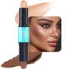evpct 2in1 Face Shaping & Contouring Stick Cream Contour Concealer Bronzer Stick Makeup Kit for Beginner Face Highlighter Makeup Stick contorno maquillaje de maquillaje profesional,NEW Deep view 1