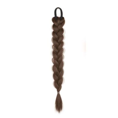 16 Inch Long Braided Ponytail Extension with Hair Tie, Natural Soft Synthetic Hair Piece for Women Daily Wear(Light Brown)