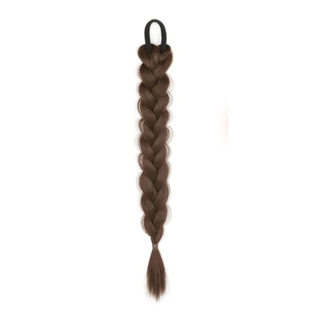 16 Inch Long Braided Ponytail Extension with Hair Tie, Natural Soft Synthetic Hair Piece for Women Daily Wear(Light Brown)