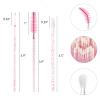 1500 PCS Eyelash Extension Supplies Kit, 500 Spoolies Mascara Wands 500 Lip Brushes 500 Micro Swabs Pink, Disposable Eyelash Brushes Makeup Applicator Tool with 3 Reusable Containers view 2