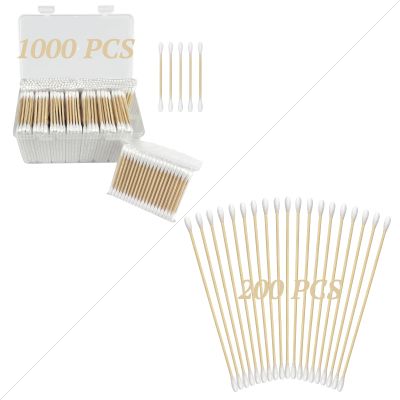 6 inches 200PCS Dual- Ends Pointed Cotton swabs, 2.83inches 1000 PCS Cotton swabs for Makeup, Personal Care