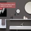 8 Inch Bathroom Mirror Wall Mounted Black USB Rechargeable Makeup Mirror Two Sided 1X/ Magnifying Adjustable LED Light Touch Screen Shaving Mirror 360 Swivel Vanity Mirror view 2