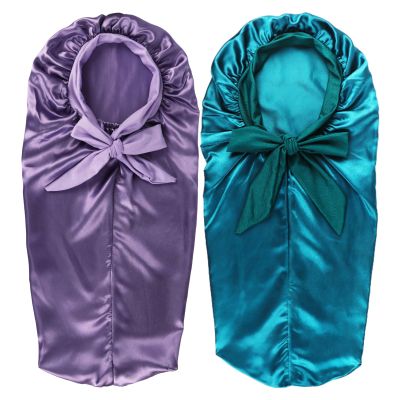 2 Pcs Long Kids Bonnets for Girls,Silky Satin Bonnet for Sleeping Kid, Bonnet for Kids' Braids,Long Hair