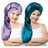2 Pcs Long Kids Bonnets for Girls,Silky Satin Bonnet for Sleeping Kid, Bonnet for Kids' Braids,Long Hair view 2