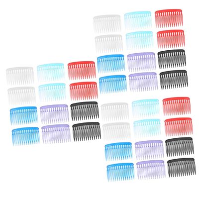 36 pcs Small Decorative and Girlsrandom Wide Women Combs Girls Teeth Accessory Plastic Decor with Veil Comb Retro Bridal DIY Classic Color Colorful Men Clips Random Cutting