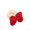 Cute cartoon autumn and winter furry three-dimensional bow ear hair rope plush hair ring New Year red children's headdress for women (Color : 2#Red, Size : 2PCS) view 1