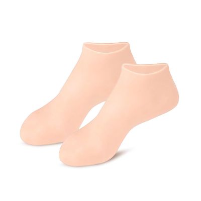 3 pair Silicone Moisturizing Socks for Dry Cracked Feet Women, Foot Spa Pedicure Silicone Socks for Repairing (One size,B)