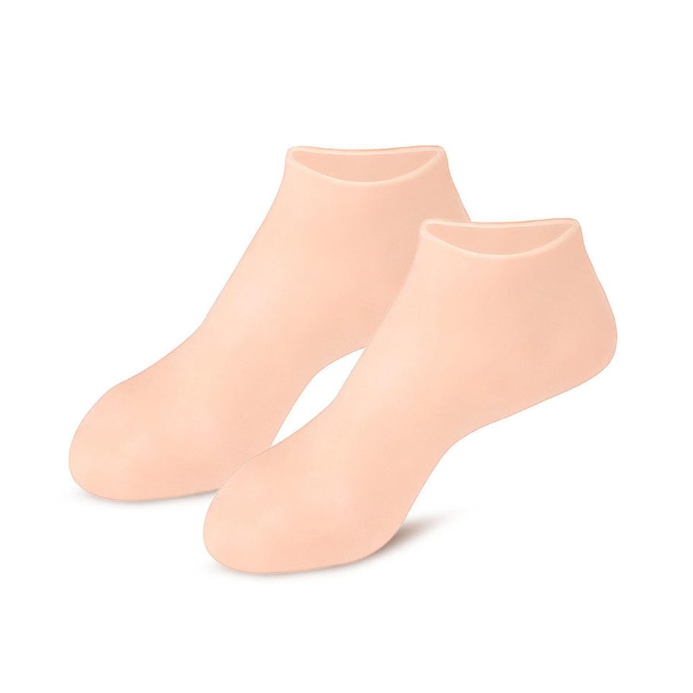 3 pair Silicone Moisturizing Socks for Dry Cracked Feet Women, Foot Spa Pedicure Silicone Socks for Repairing (One size,B)