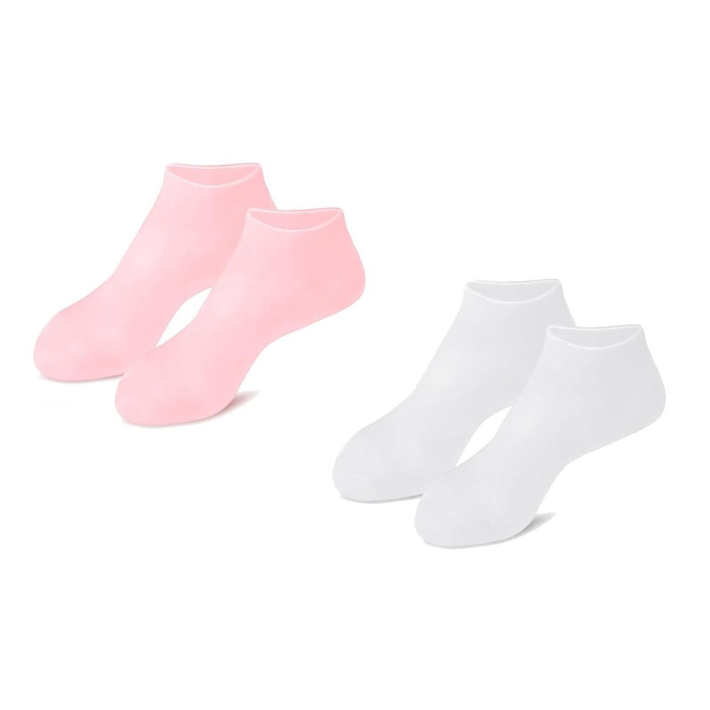 BDROX 3 Pair Silicone Moisturizing Socks for Dry Cracked Feet Women, Foot Spa Pedicure Silicone Socks for Repairing (One Size,2 Pair D)