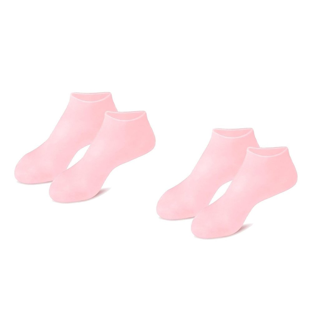 3 pair Silicone Moisturizing Socks for Dry Cracked Feet Women, Foot Spa Pedicure Silicone Socks for Repairing (One size,2 Pair A)
