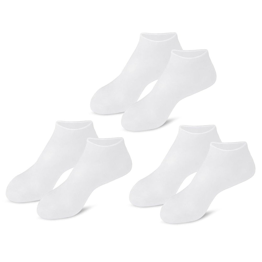 3 pair Silicone Moisturizing Socks for Dry Cracked Feet Women, Foot Spa Pedicure Silicone Socks for Repairing (One size,3 Pair D)