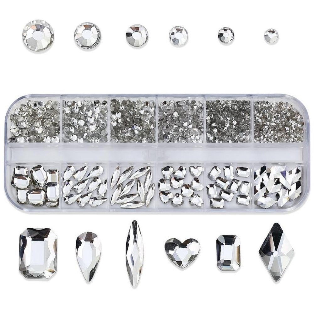 Nail Gems Multi Shapes Nail Rhinestones Nail Nail Art Crystals Nail Gems Stones DIY Nail Art-Decor Nail Rhinestones Flatback Nail Art Multi Shapes Nail For Diy Craft