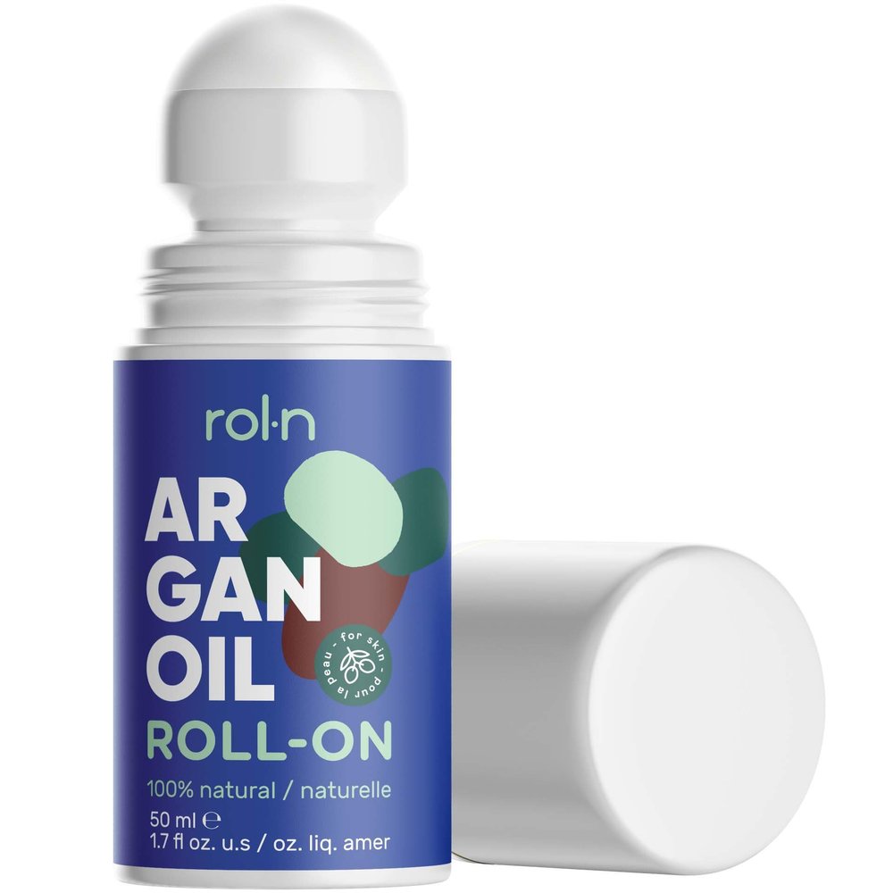 100% Organic Cold-Pressed Roll-On Argan Oil for Skin, 50ml