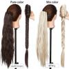 21''Synthetic Hair Braided Plaited Fishtail Fishbone Drawstring Ponytailtail Clip In Hair Extension Black Brown Color Chignon light auburn 21inches view 3