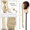 21''Synthetic Hair Braided Plaited Fishtail Fishbone Drawstring Ponytailtail Clip In Hair Extension Black Brown Color Chignon light auburn 21inches view 4