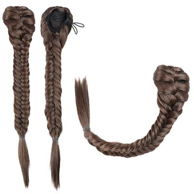 22Inch Synthetic Drawstring Fishtail Braided Ponytailtails Extension Long Natural Hair Extensions Women's False Braid SL66 M2 30
