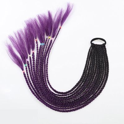 20 Inch Long Straight Synthetic Hair Extension Braided Fishtail Fishbone Drawstring Ponytailtail Hair Ombre Blonde For White Women Color 15