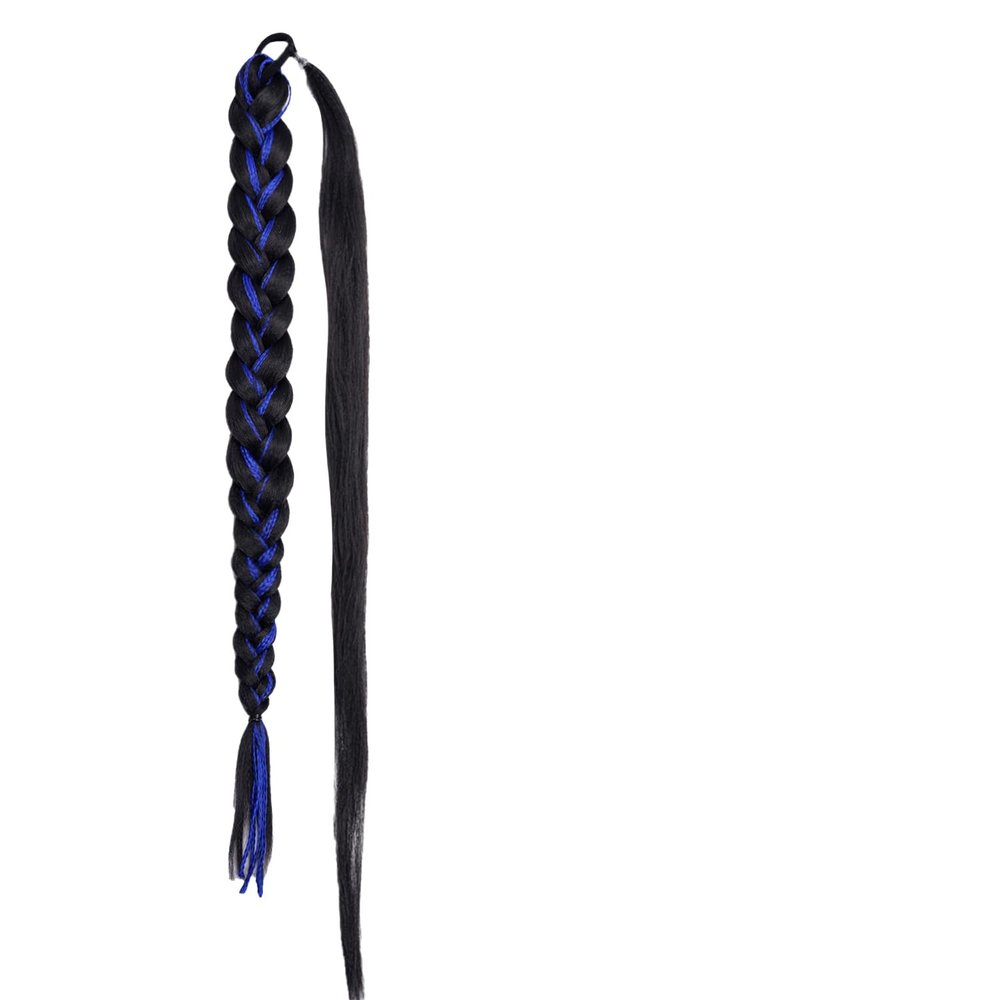 20 Inch Long Straight Synthetic Hair Extension Braided Fishtail Fishbone Drawstring Ponytailtail Hair Ombre Blonde For White Women 1BF22 20Inch 60g