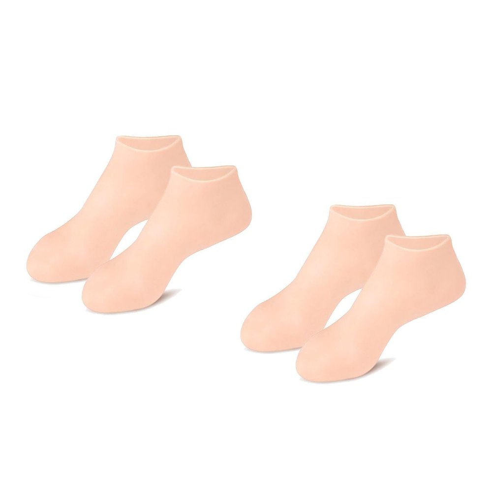 3 pair Women Foot Spa Pedicure Silicone Socks,Silicone Socks for Dry Cracked Feet Women,Relieve Rough Skin (One size,2 Pair B)