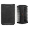 Menesia Black Wooden Beard Comb with Case for Men, Men's Wood Pocket Comb for Beards & Mustaches & Hair, Black Skull Design view 3