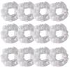 12 Pcs Shiny Mermaid Dance Cheer Organza Hair Scrunchies For Thick Hair School Performance/Sports/Party/Gymnastics Silky Scrunchie Ponytail Holder Wrist for Girls Cosplay Show (White) view 1