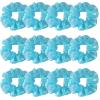 12 Pcs Shiny Mermaid Dance Cheer Organza Hair Scrunchies For Thick Hair School Performance/Sports/Party/Gymnastics Silky Scrunchie Ponytail Holder Wrist for Girls Cosplay Show (Blue) view 1