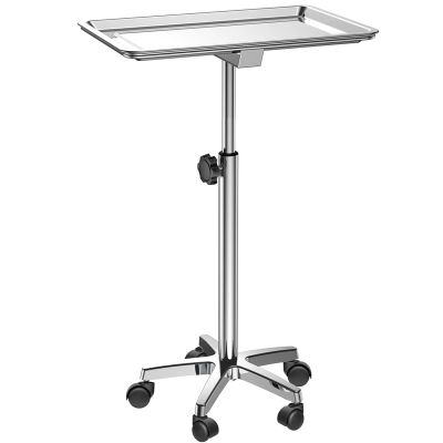 ChoJiah Extra Large Mayo Stand Rolling Salon Tray Hairstylist Tray Heavy Duty Tattoo Tray, Ideal Use for for Hair Salon Dental Hairstylist Cart