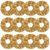 12 Pcs Sparkle Sequins Scrunchies Cheer Hair Scrunchies For Thick Hair School Performance Scrunchy Sports Ponytail Holder Wrist for Girls Cosplay Show (Gold)