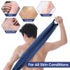 Japanese-style exfoliating bath towel and towel set (2 pieces) - loofah, durable and quick-drying, extra-long design, skin-friendly material, mesh design, suitable for all skin types - 1 blue, 1 black view 3