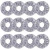 12 Pcs Sparkle Sequins Scrunchies Cheer Hair Scrunchies For Thick Hair School Performance Scrunchy Sports Ponytail Holder Wrist for Girls Cosplay Show (Silver) view 1