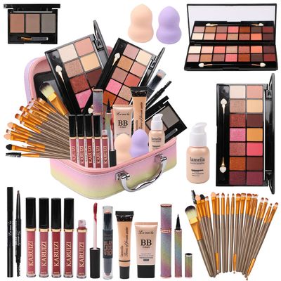 KARUIZI All In One Makeup Set,makeup set for girls,Makeup Gift Set for Women & Girls,Make up Cosmetic Storage,Rainbow Gift Cosmetic Case