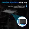 CHALIGHT Mobile Rolling Tray Height Adjustable Salon Tray Hairdressing Metal Cart SPA Esthetician Cart Medical Instrument Storage Rolling Tray Tattoo Equipment Tattoo Station for (Black with Shelf) view 3
